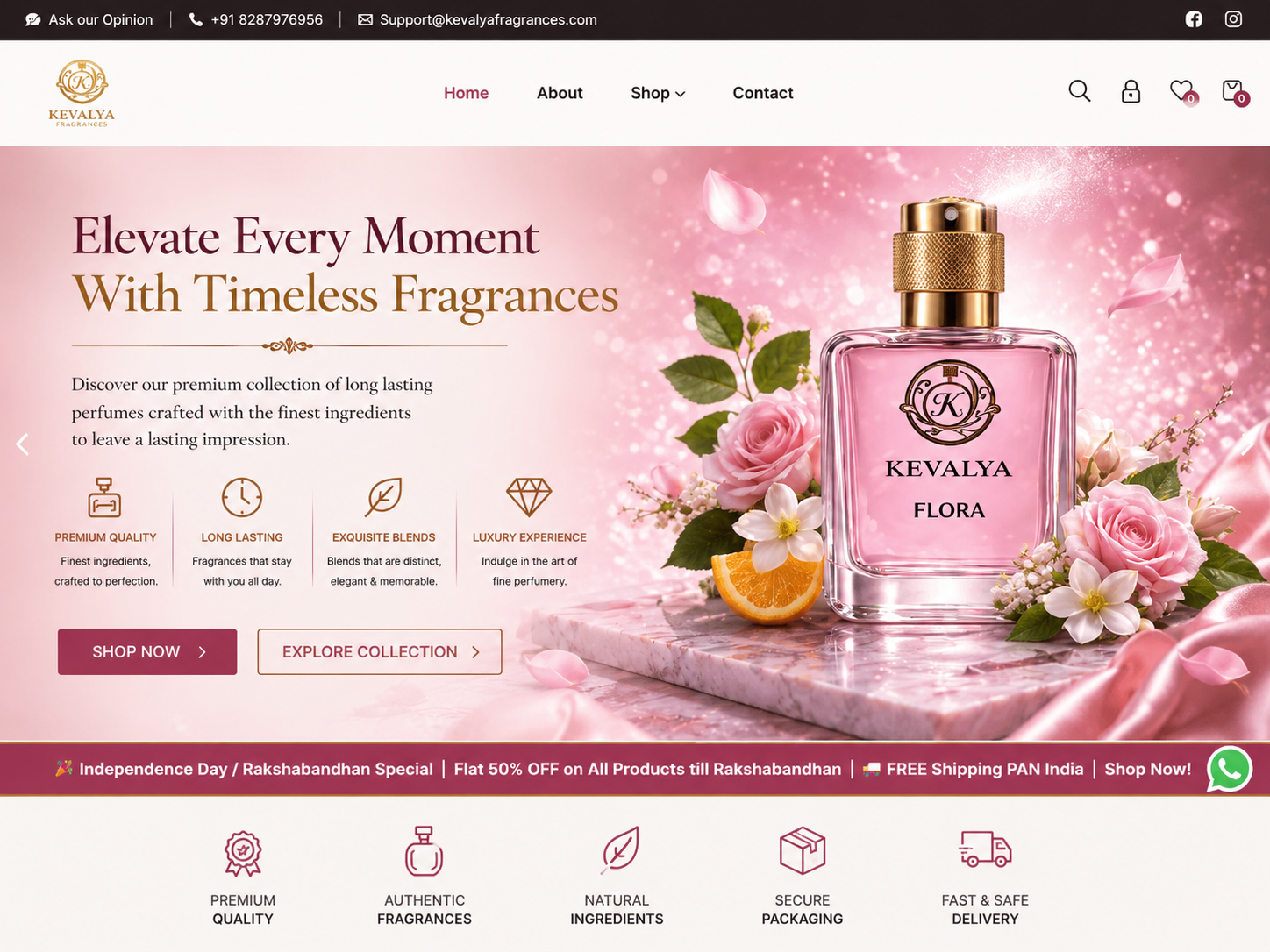 Kevalya Fragrances Website