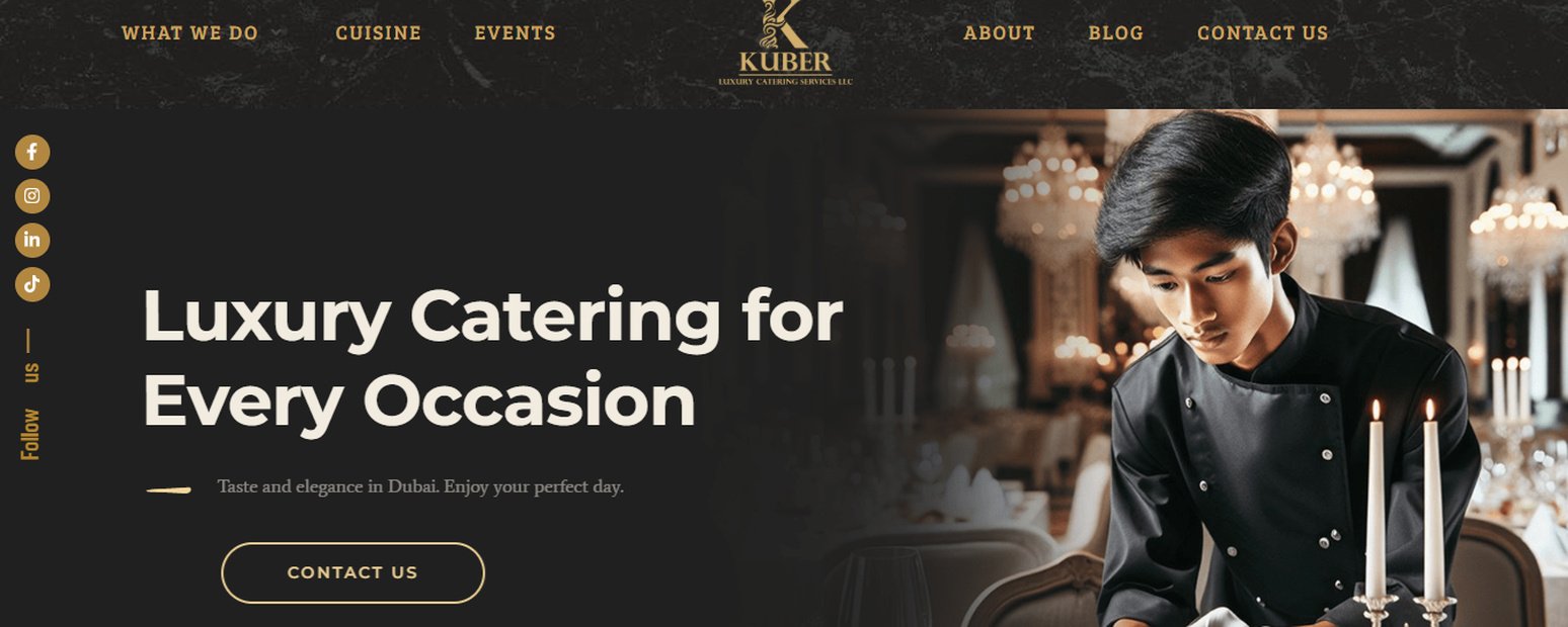 Kuber Luxury Catering Website
